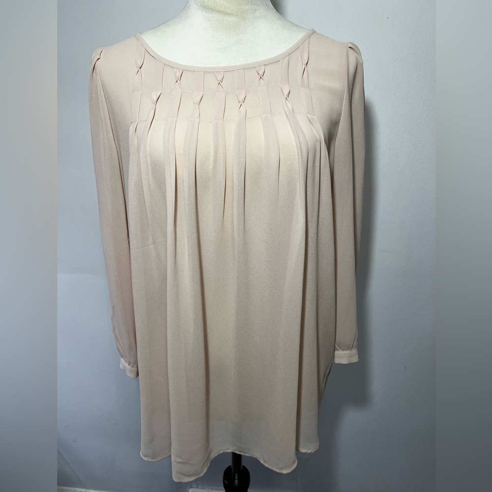 Ann Taylor Loft- ballerina pink babydoll blouse, M